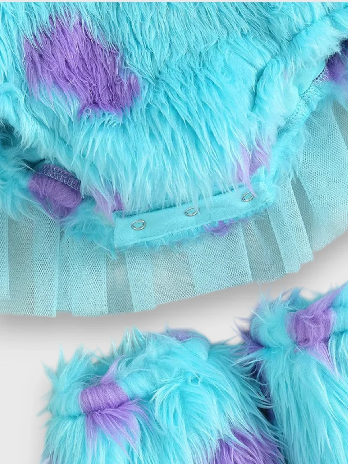 2 Pcs Backless Blue Monster Bodysuit