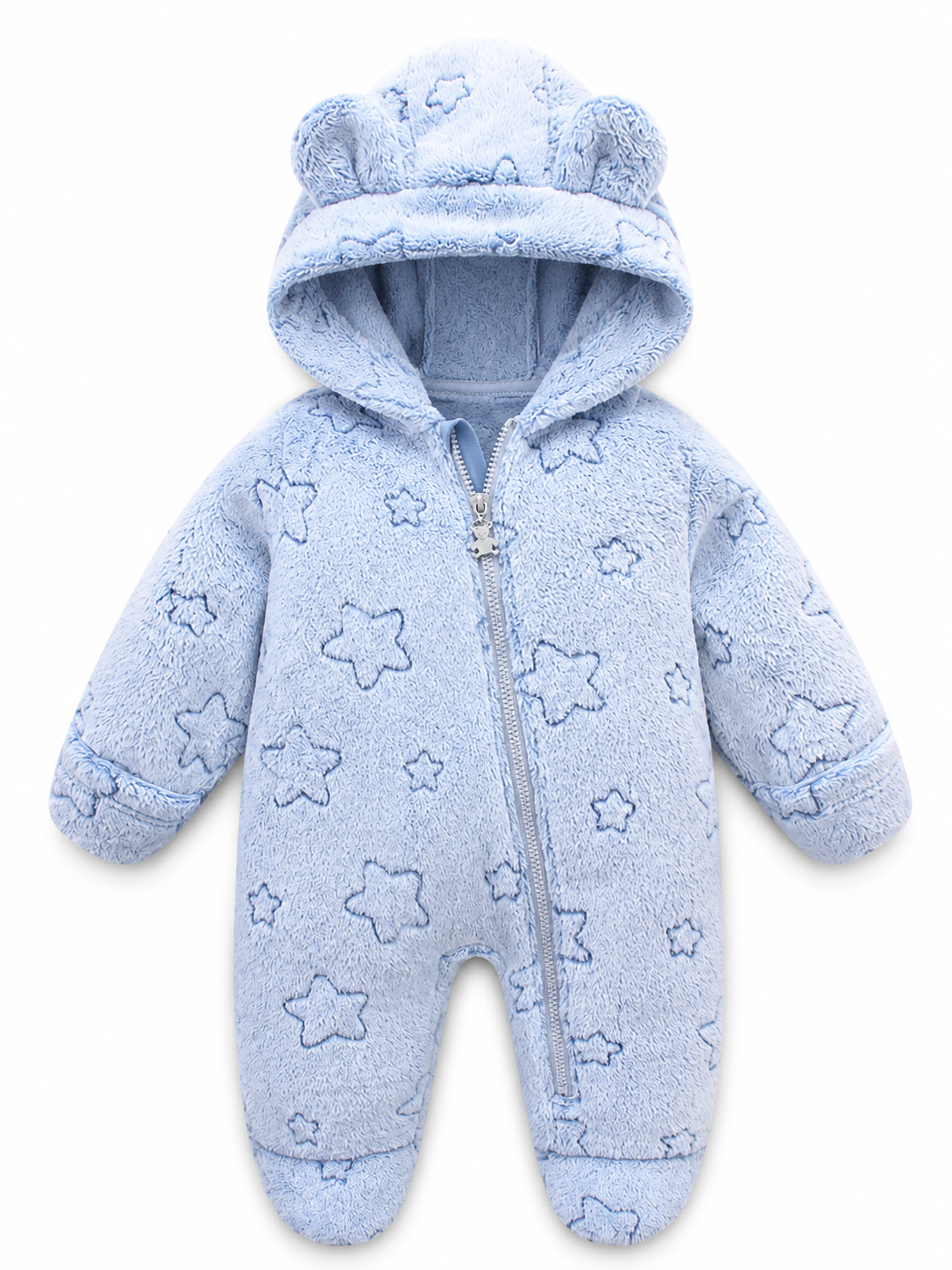 Kids' Plush Jumpsuit Sky Blue/Dark Blue/Pink