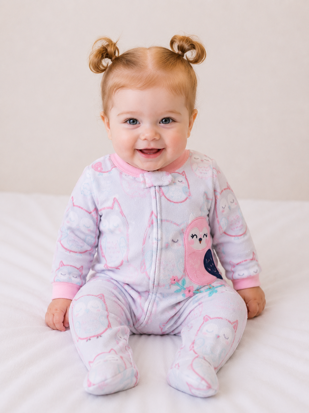 Printed Long Sleeve Baby Romper little owl