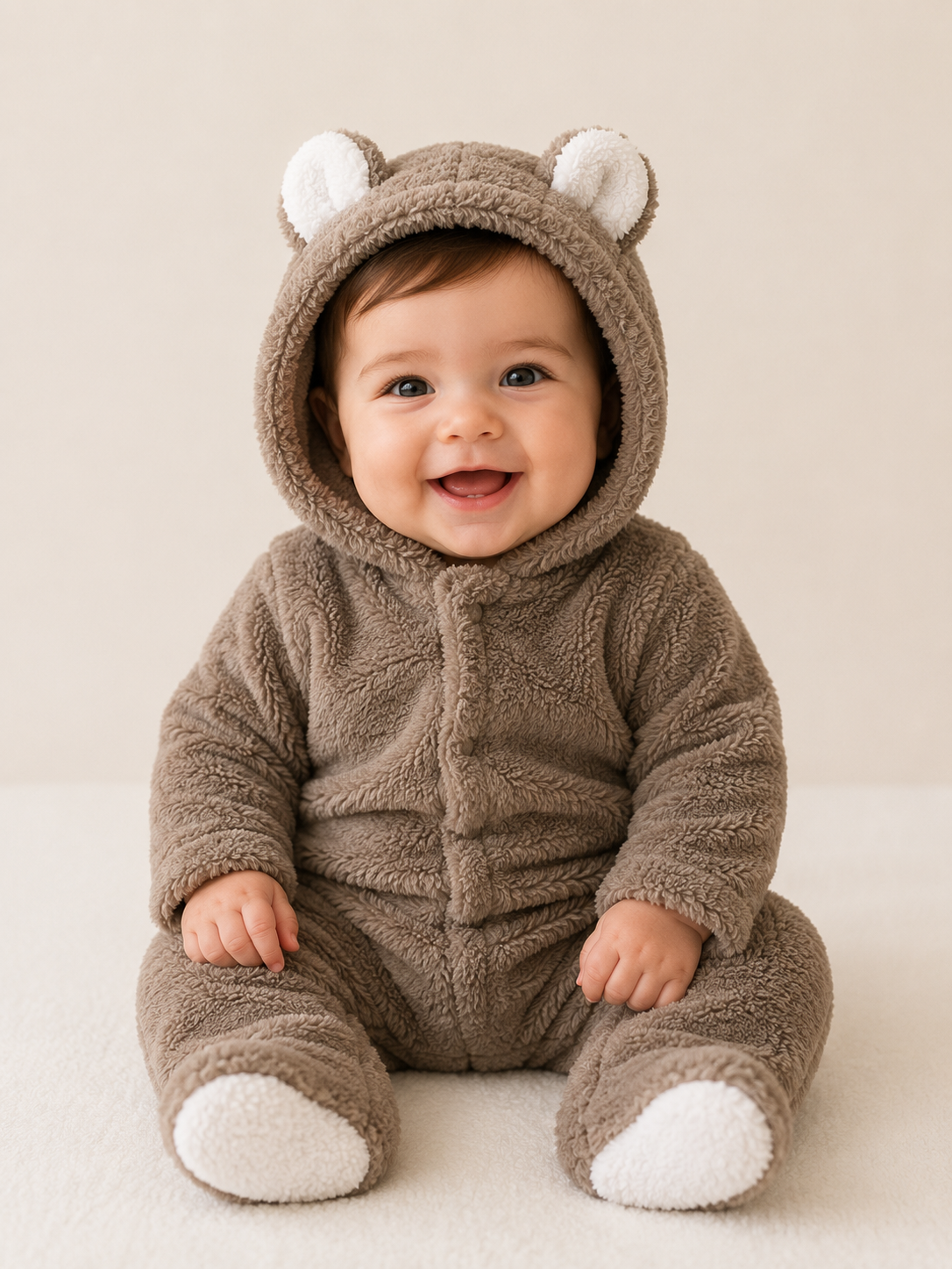 Cozy Bear Baby Romper – Soft & Warm All-in-One