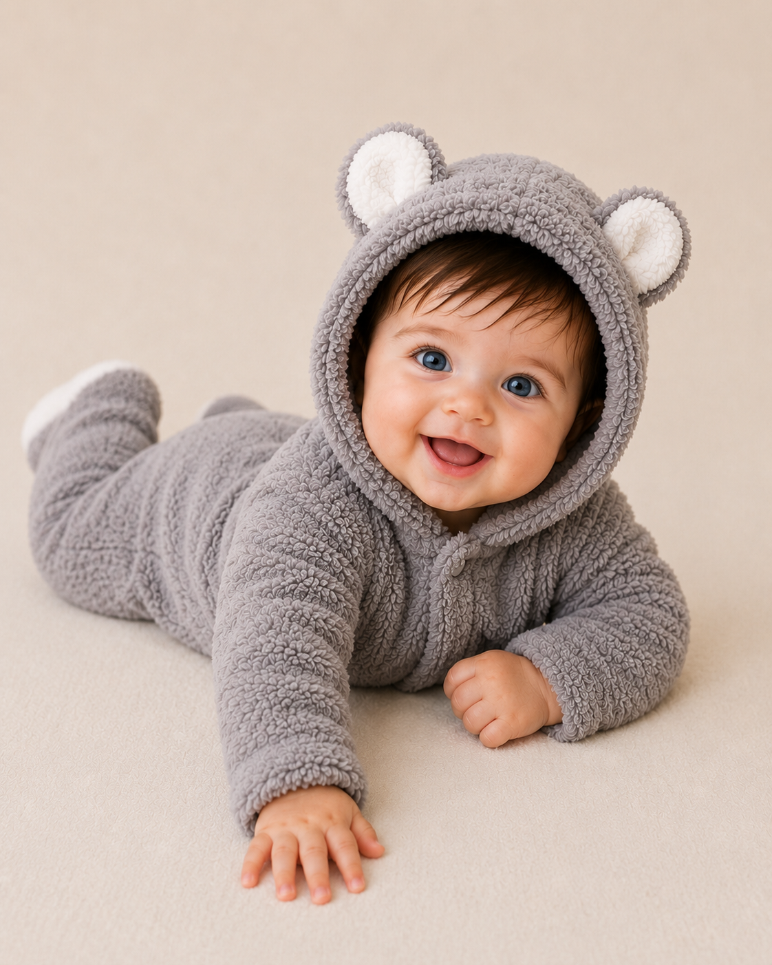 Cozy Bear Baby Romper – Soft & Warm All-in-One