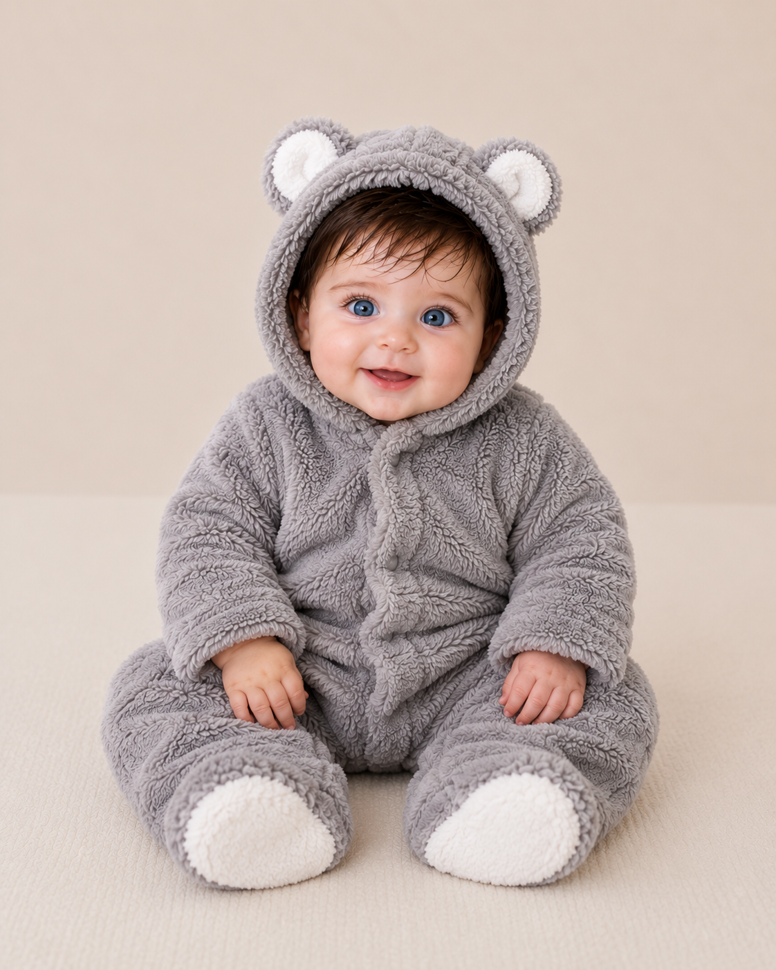 Cozy Bear Baby Romper – Soft & Warm All-in-One