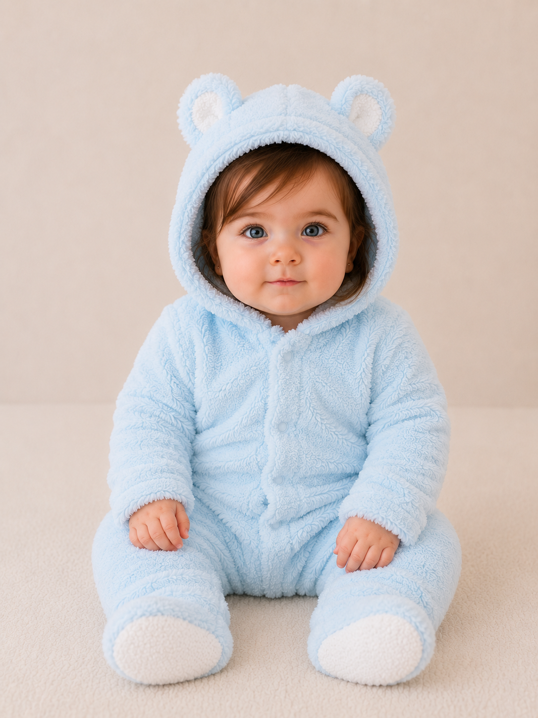 Cozy Bear Romper Blue