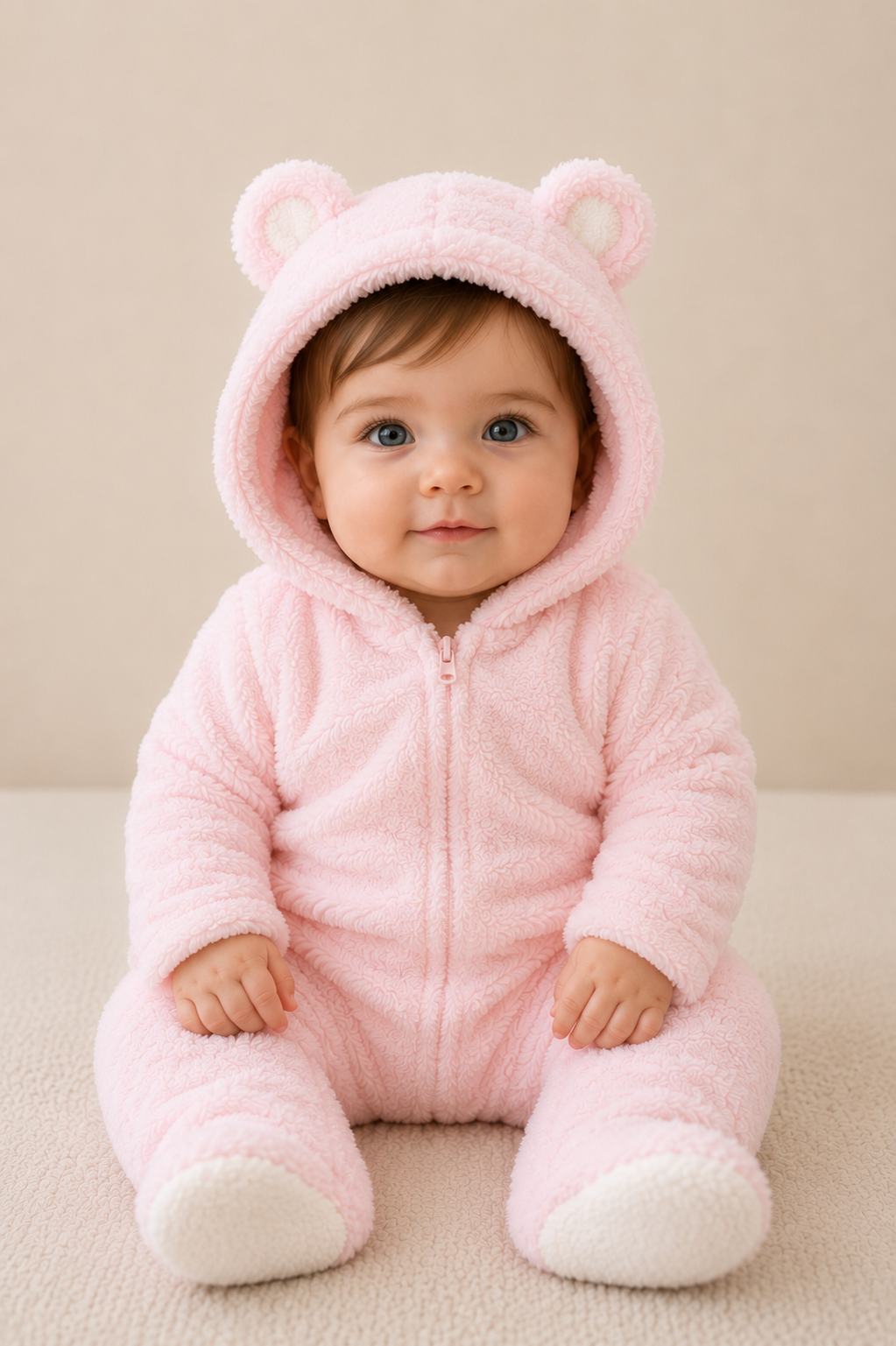 Cozy Bear Romper Pink