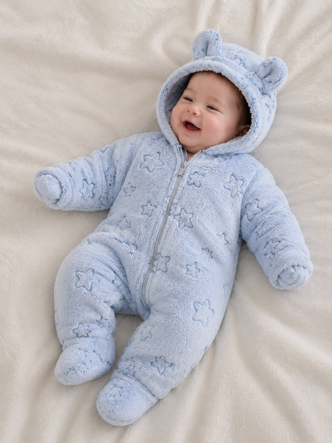 Kids' Plush Jumpsuit Sky Blue