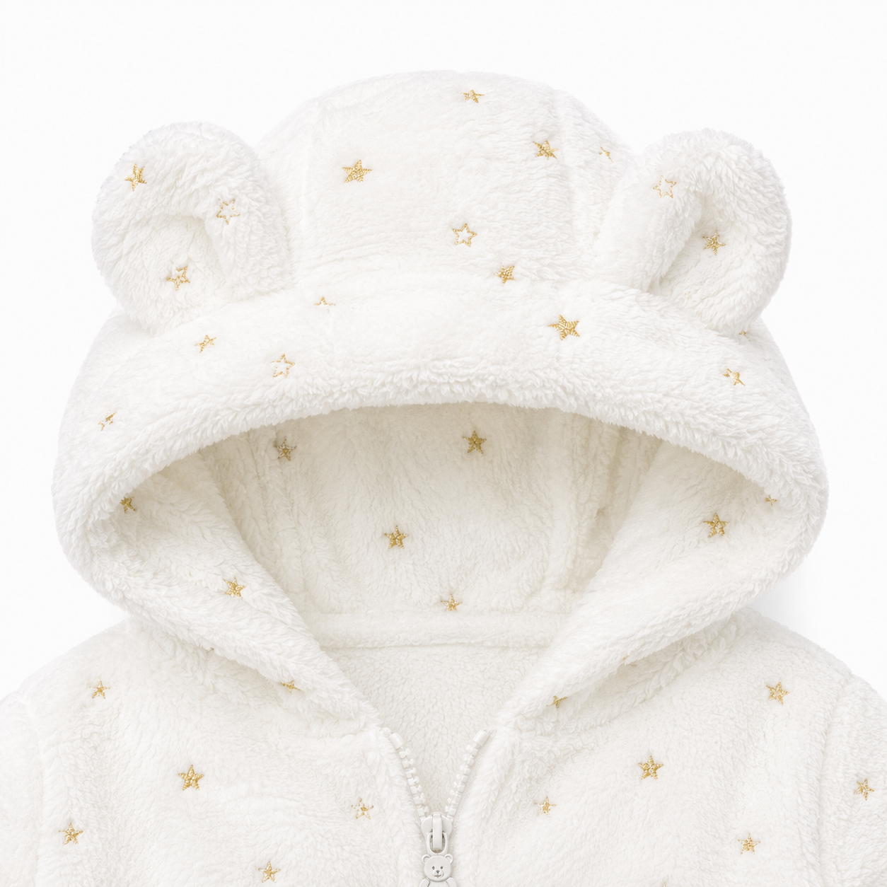 Kids' Plush Jumpsuit White