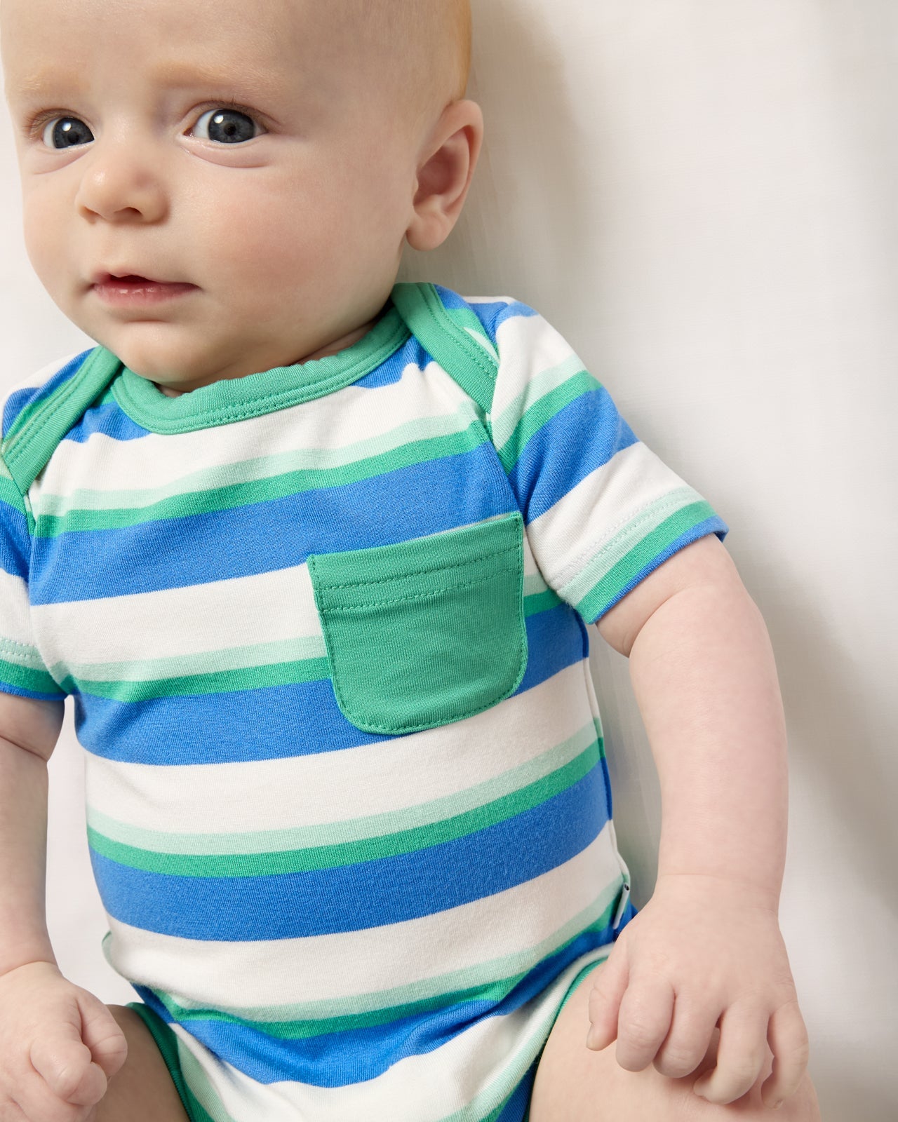 Blue Bolt Stripes Pocket Bodysuit