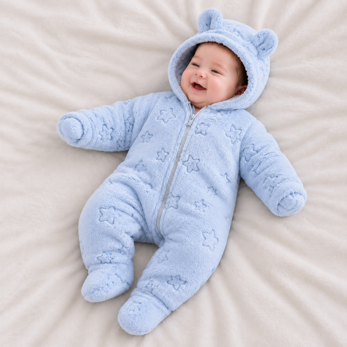 Kids' Plush Jumpsuit Sky Blue