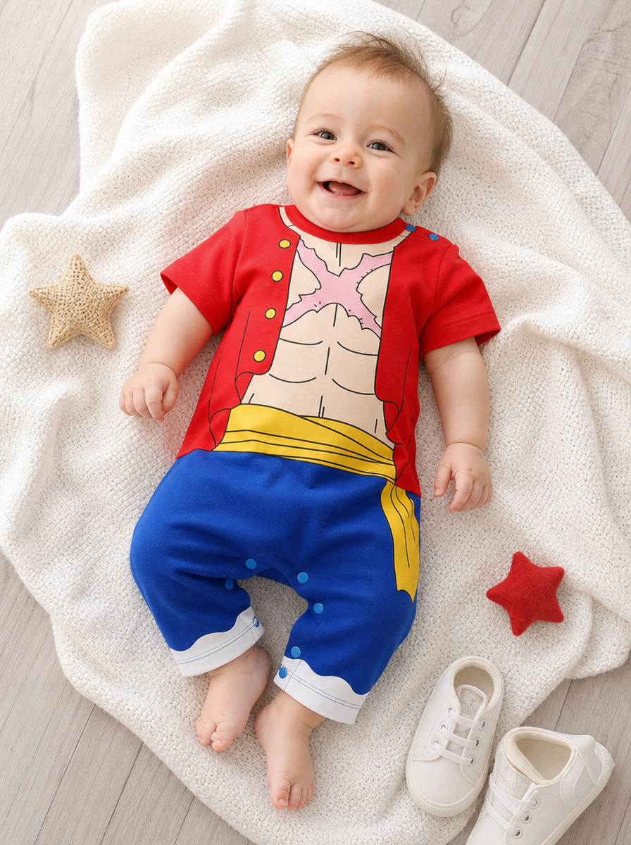 Newborn Baby Anime Cotton Romper – Unisex
