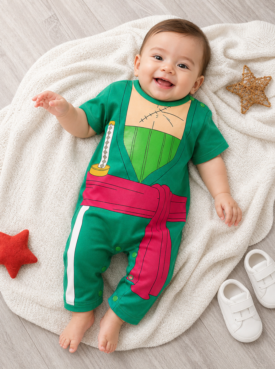 Newborn Baby Anime Cotton Romper – Unisex