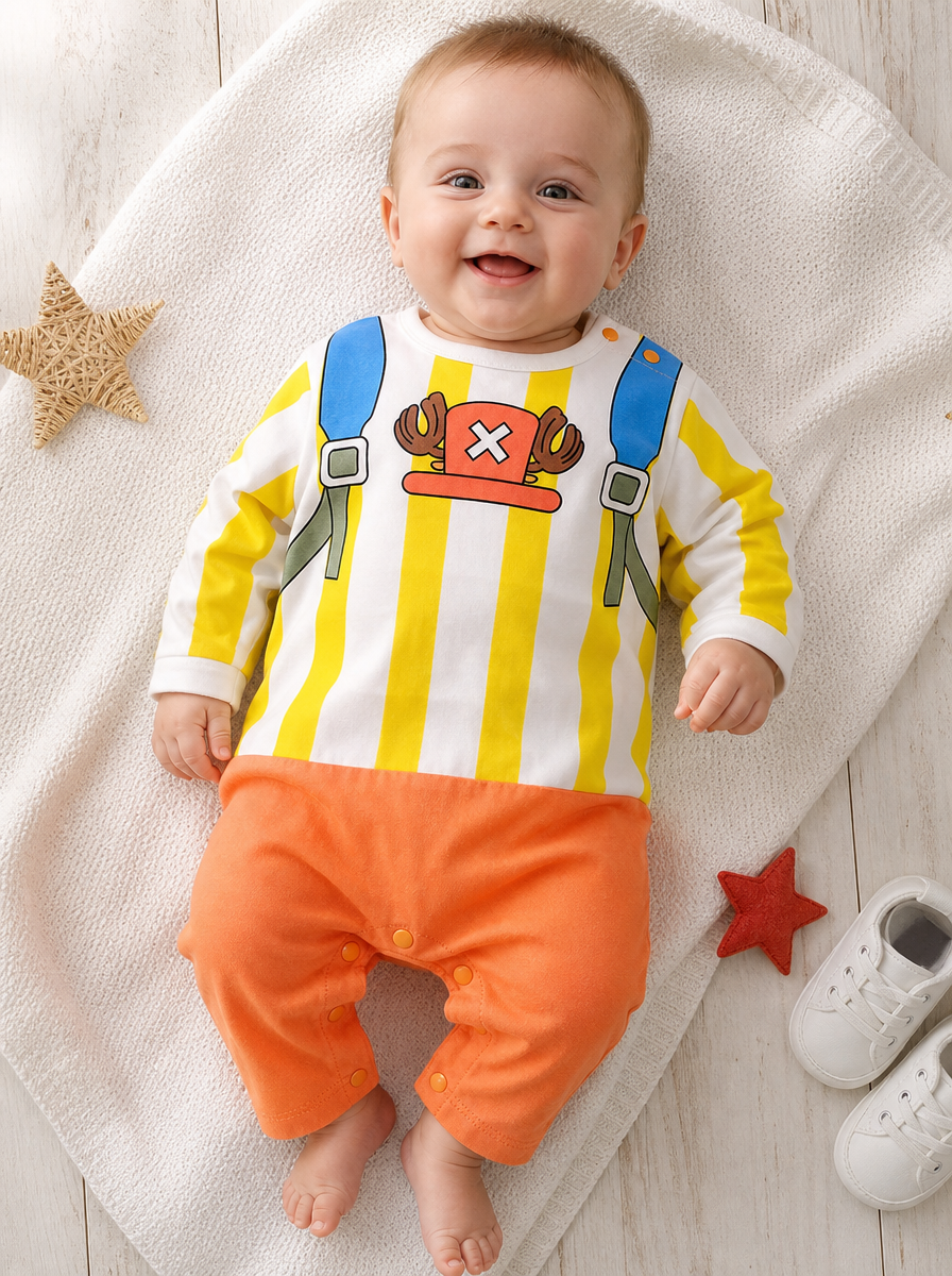 Newborn Baby Anime Cotton Romper – Unisex
