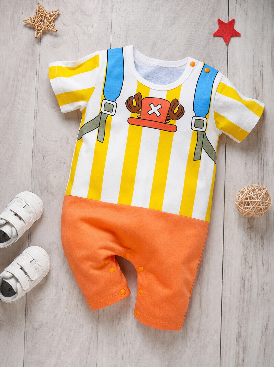Newborn Baby Anime Cotton Romper – Unisex