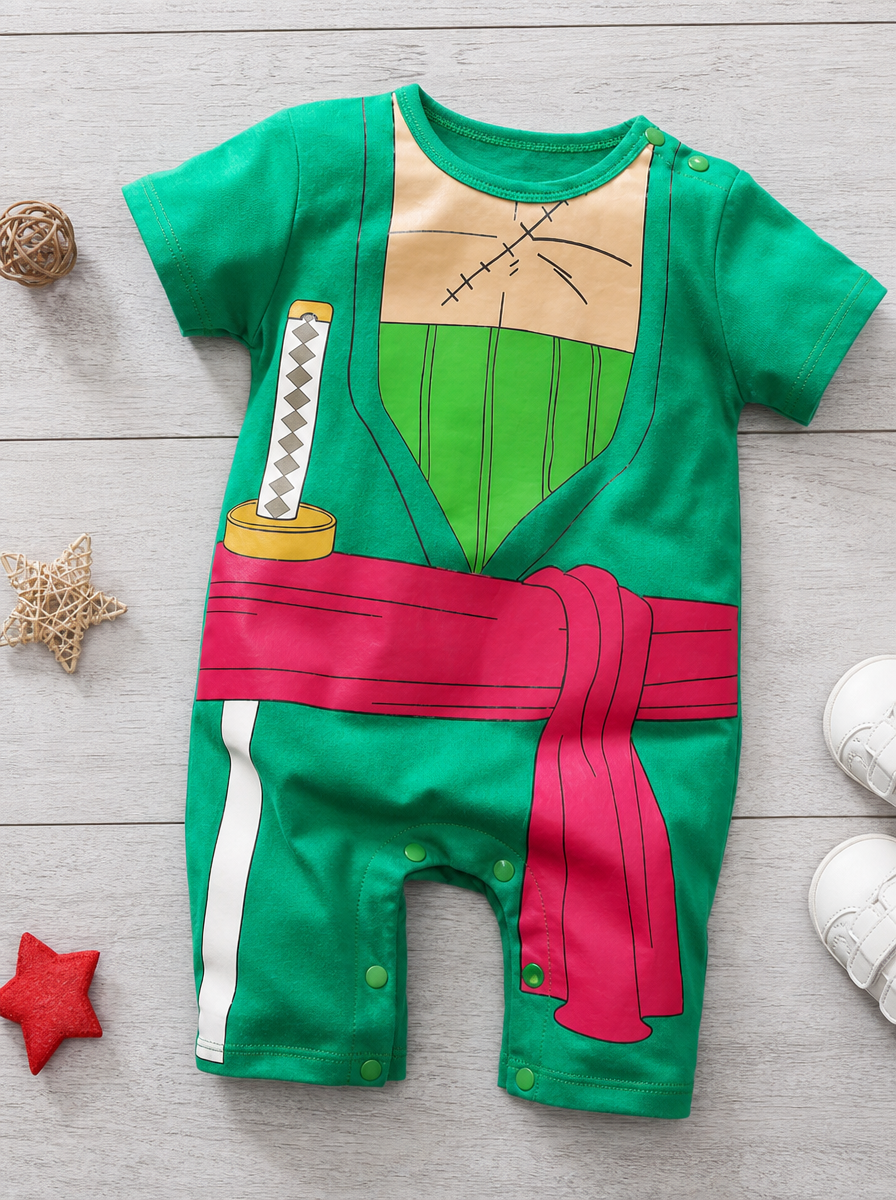 Newborn Baby Anime Cotton Romper – Unisex