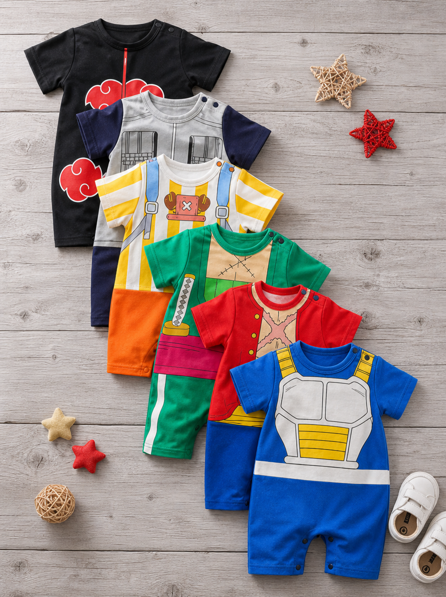 Newborn Baby Anime Cotton Romper – Unisex