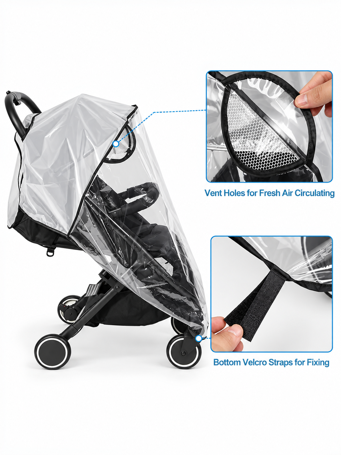 Universal Baby Stroller Rain Cover – Waterproof & Windproof