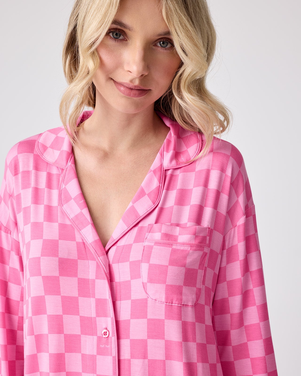 Sweet Raspberry Checks Women's Sleep Shirt