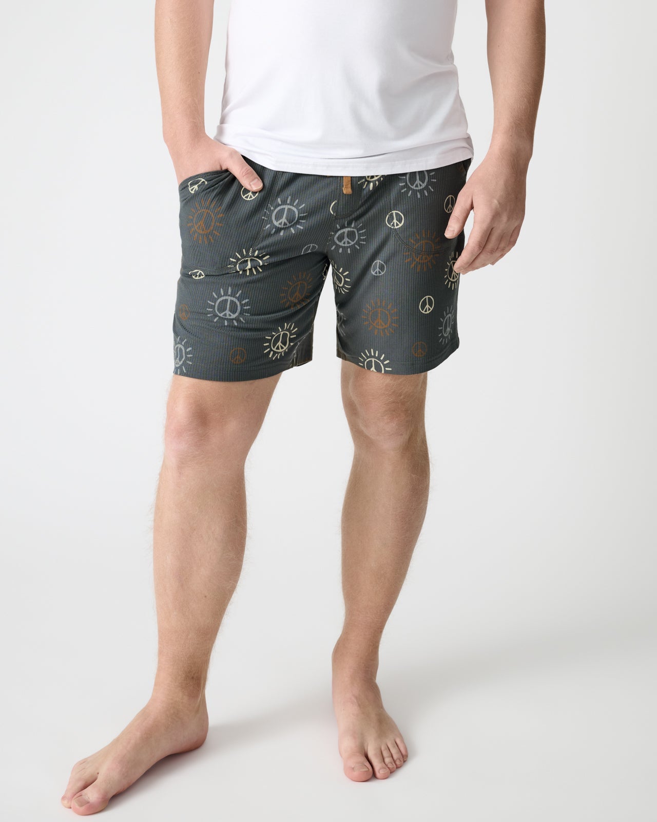 Peace & Love Ribbed Men's Pajama Shorts