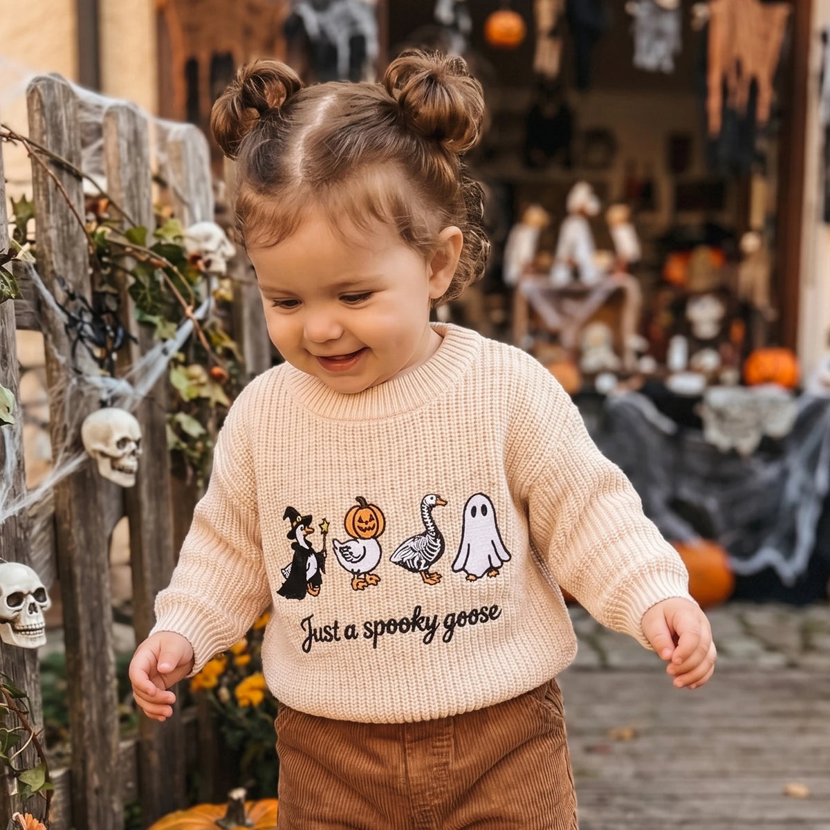 Kids Halloween Pumpkin & Ghost Sweater