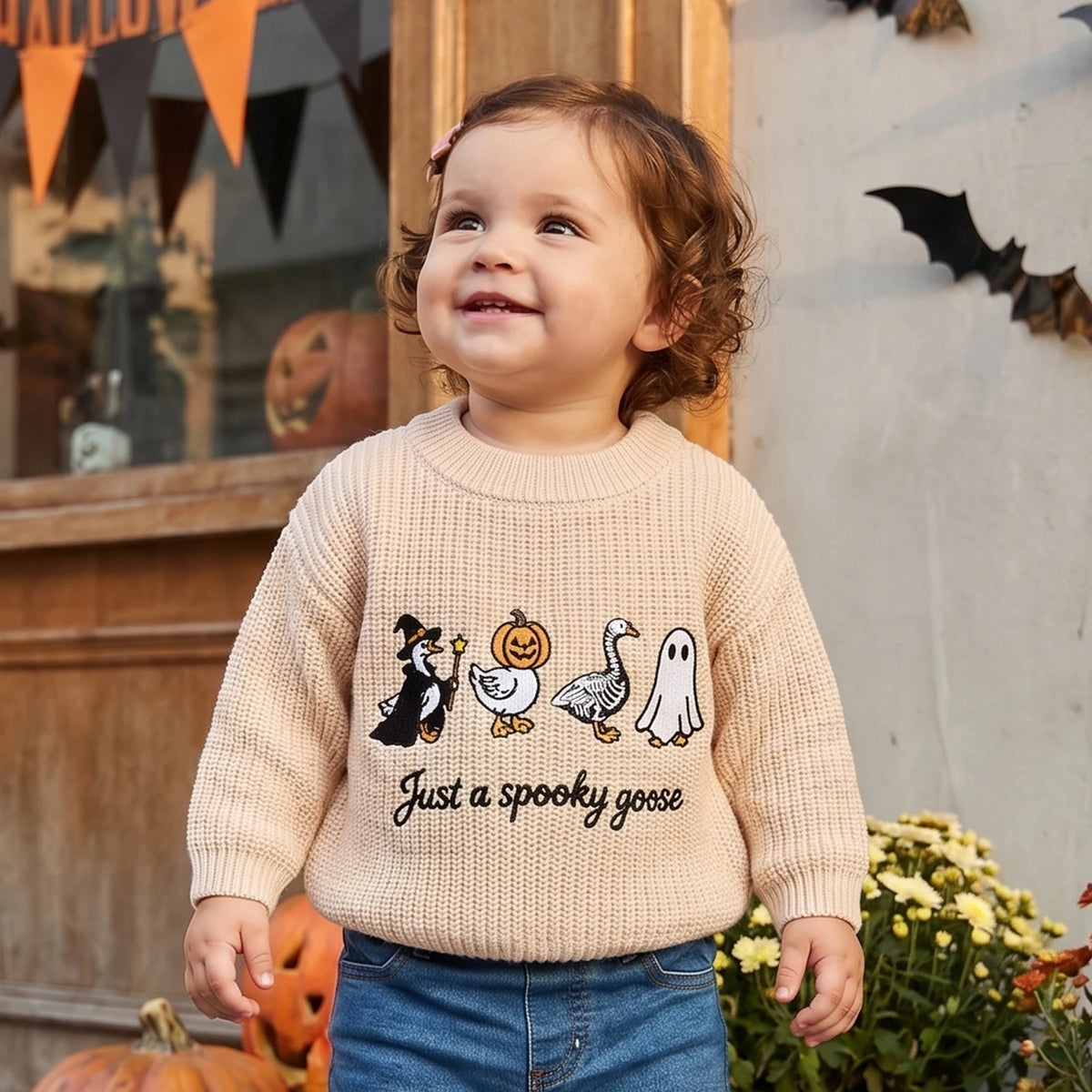 Kids Halloween Pumpkin & Ghost Sweater
