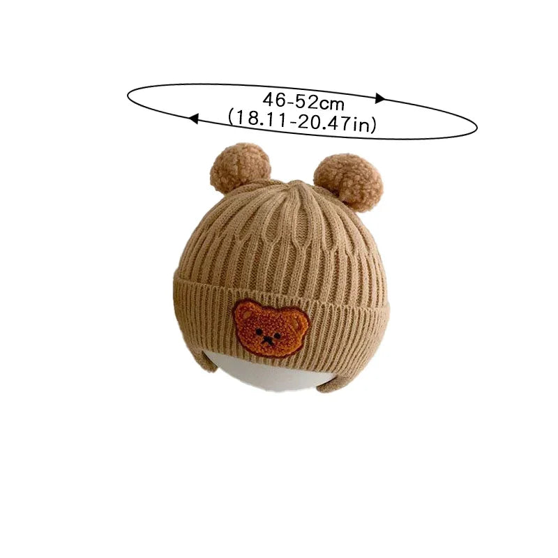 Cozy Bear Ear Baby Knit Hat