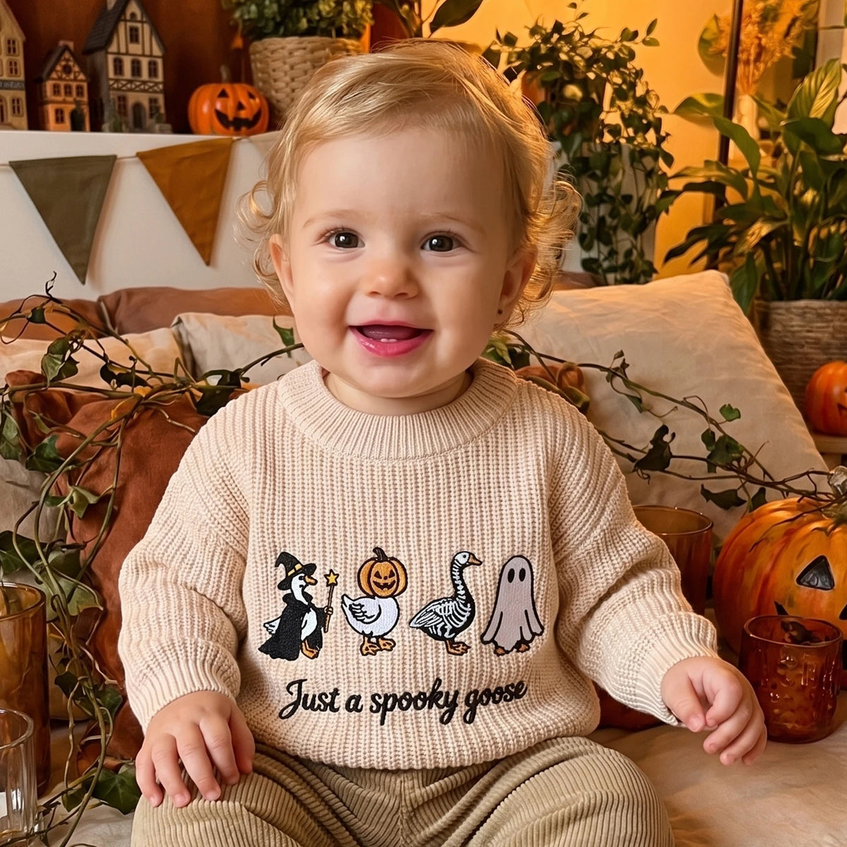 Kids Halloween Pumpkin & Ghost Sweater