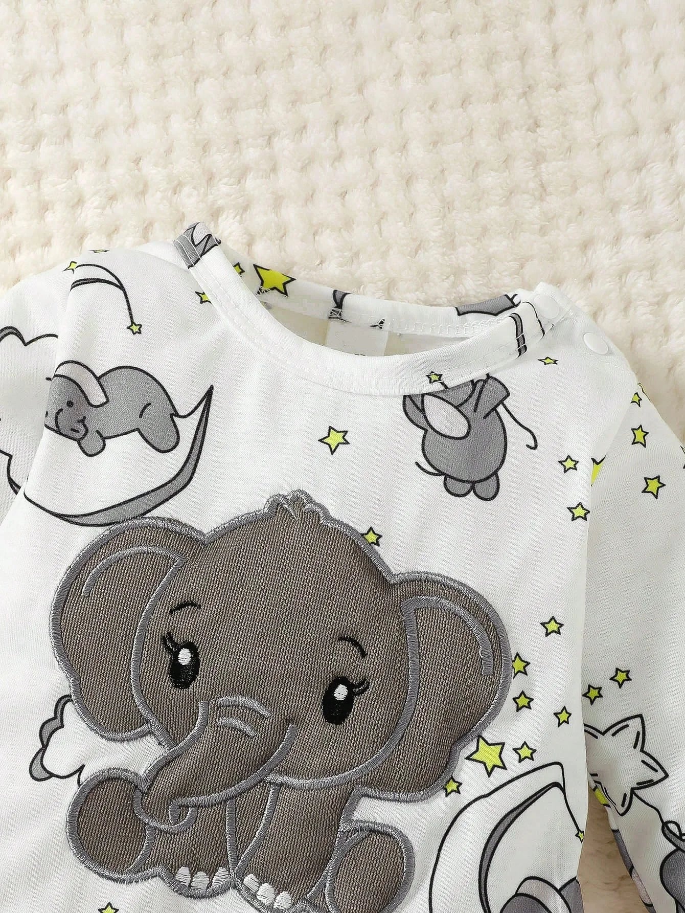 Elephant Baby Romper & Hat Set