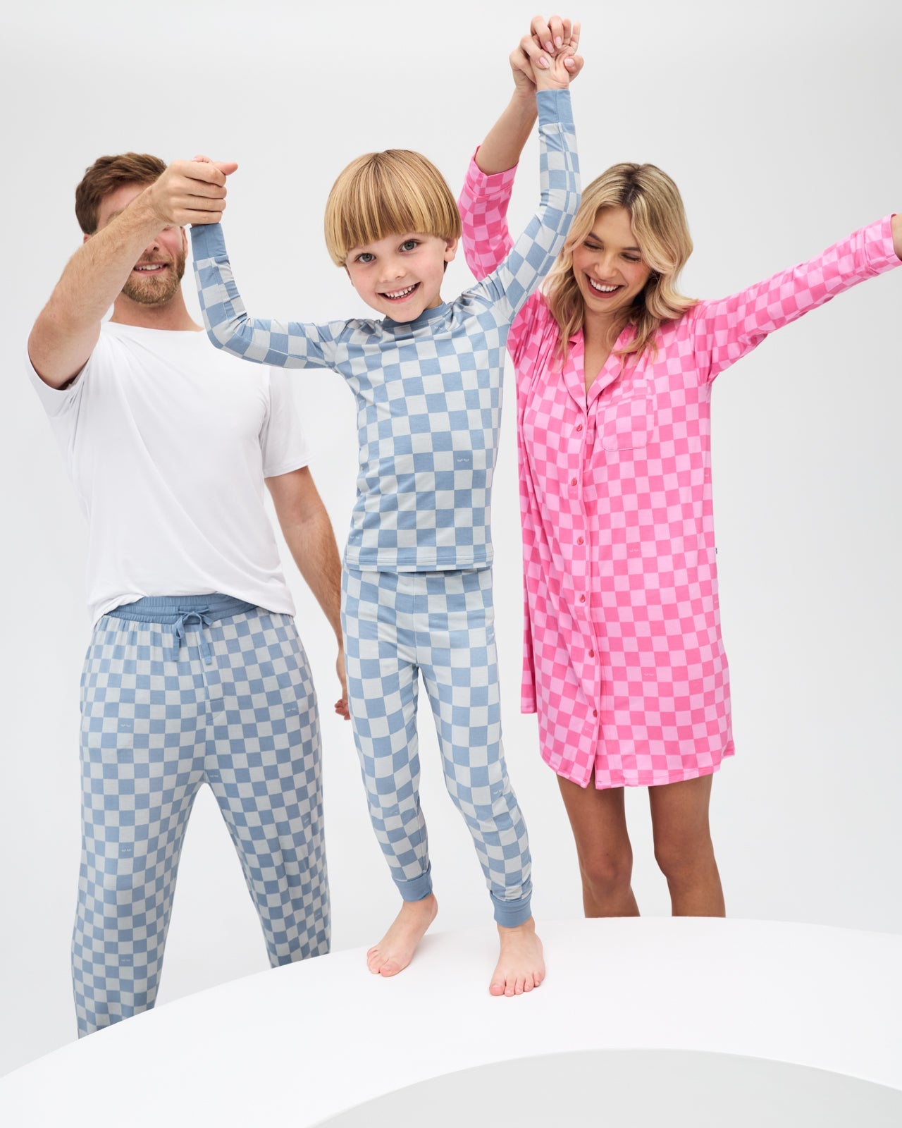 Dusk Blue Checks Two-Piece Pajama Set