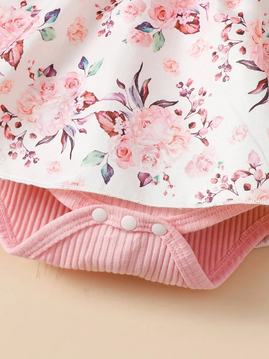 Floral Baby Romper & Headband Set