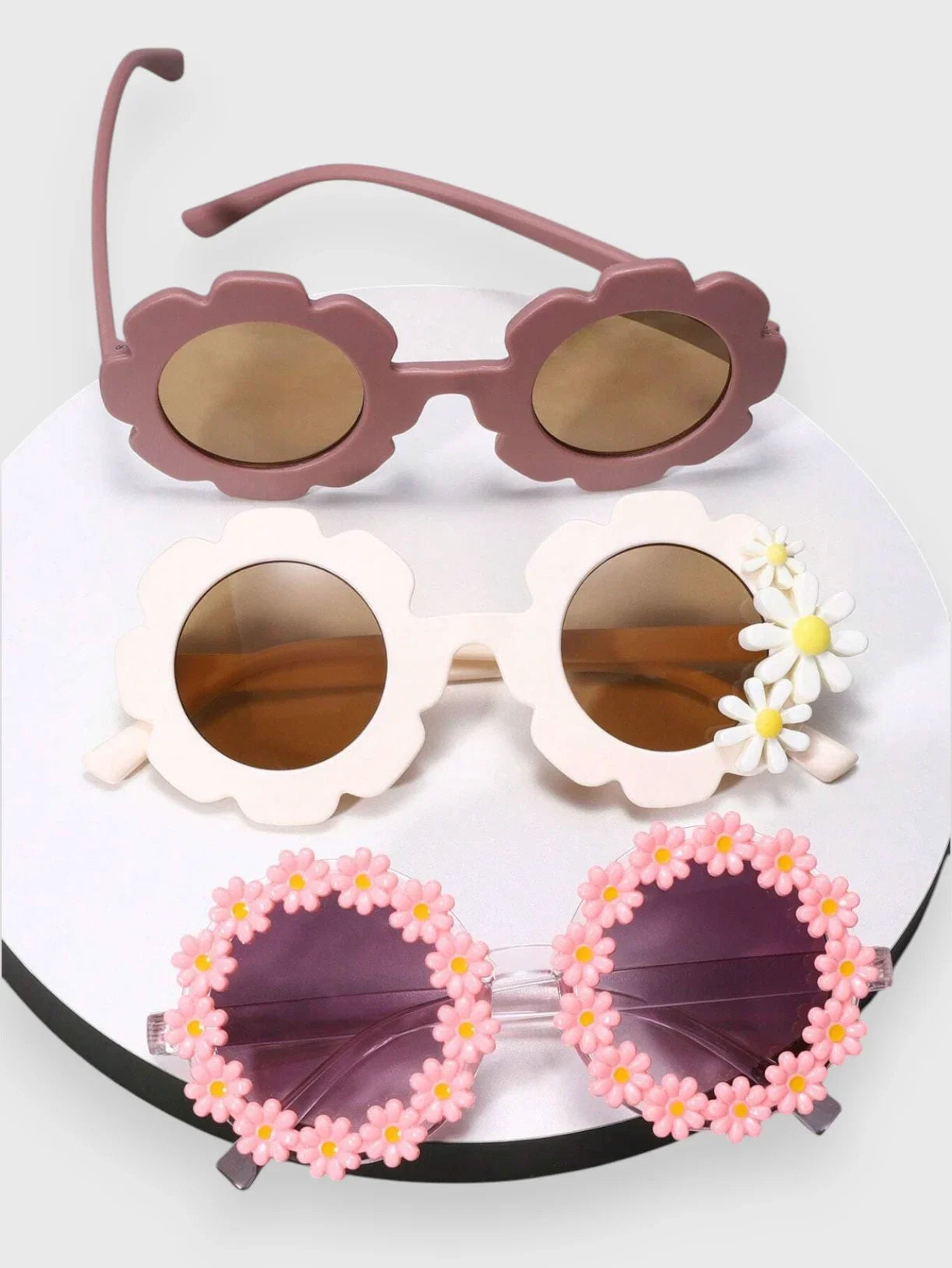 Kids Set of 3 Flower Sunglasses