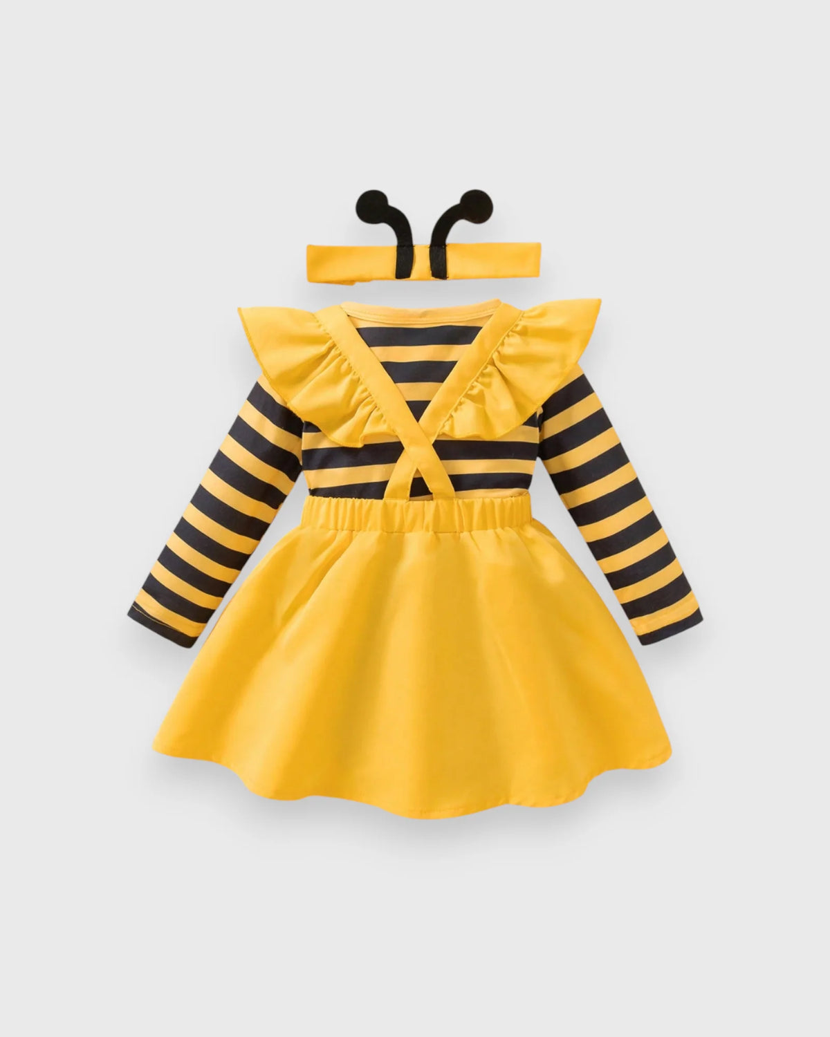 3 Pcs Baby Girl Bee Bodysuit and Overall Dress