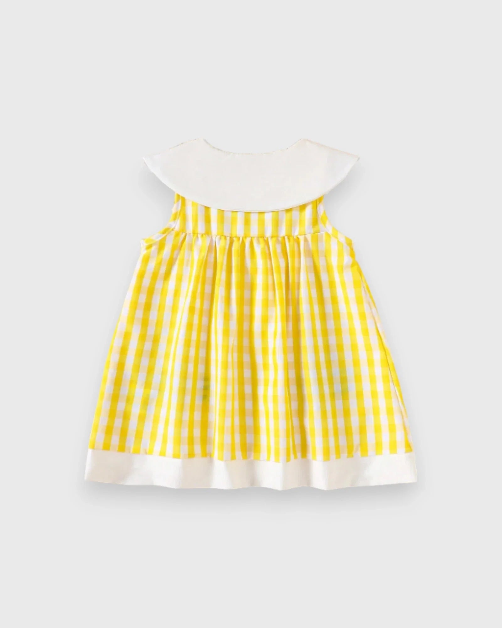 Baby Girl Animal Patch Gingham Collar Dress