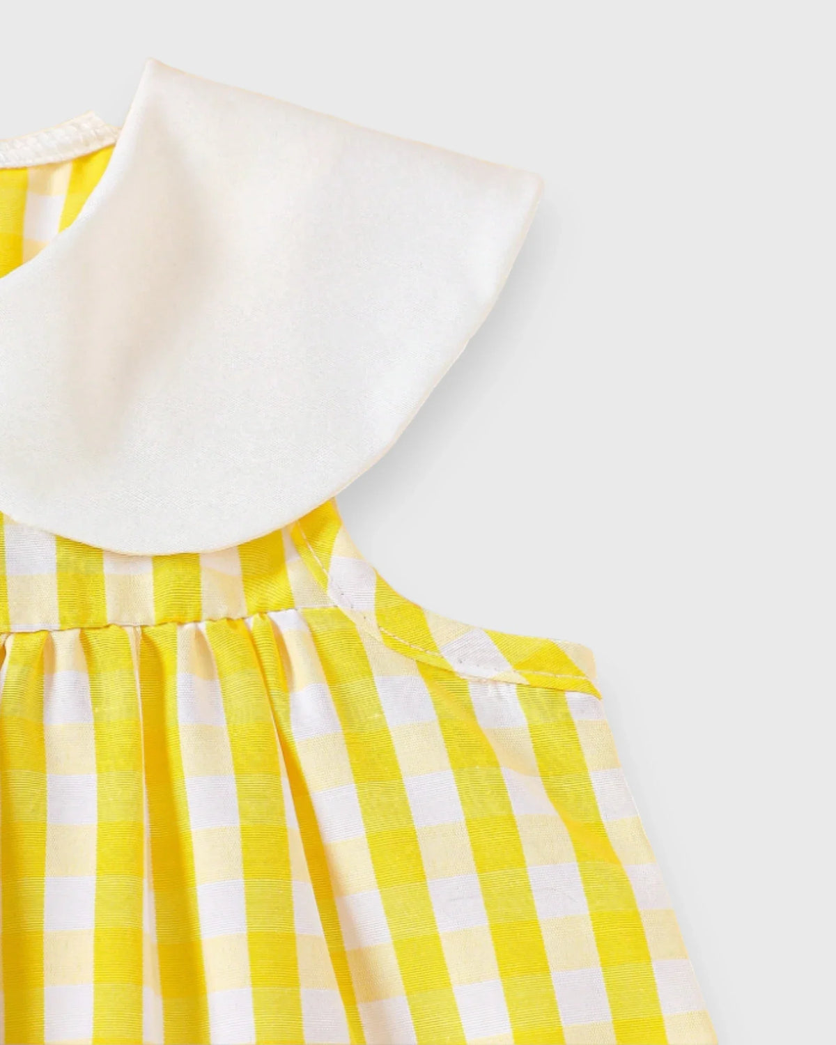 Baby Girl Animal Patch Gingham Collar Dress