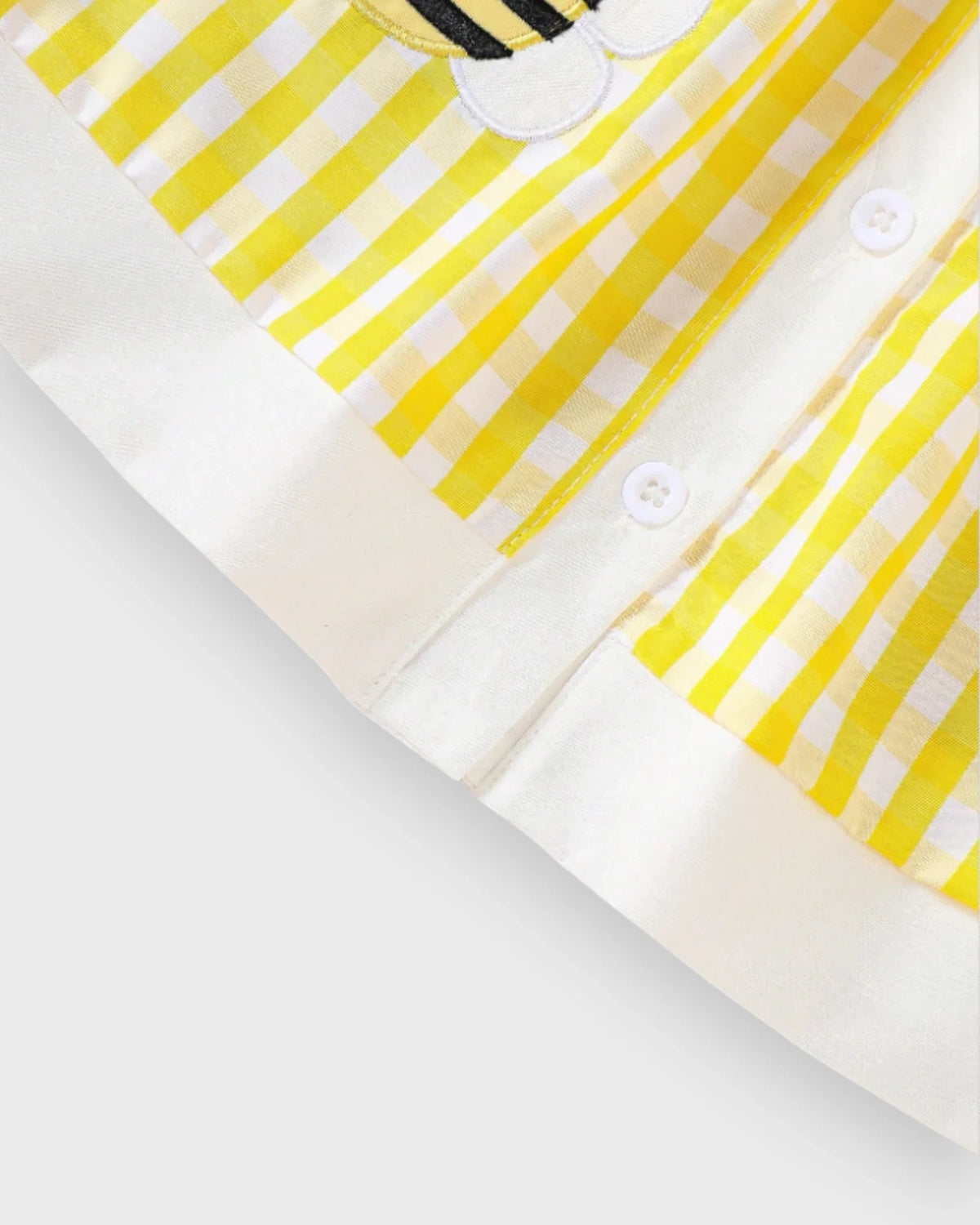 Baby Girl Animal Patch Gingham Collar Dress