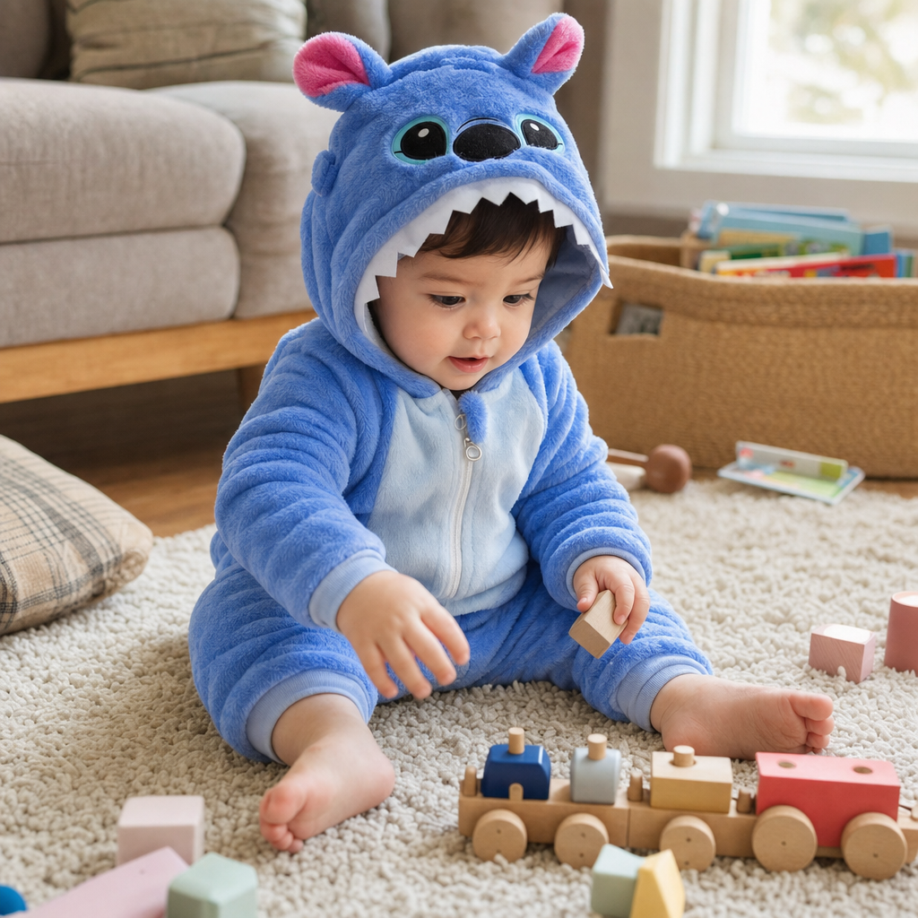 Cozy Animal Hooded Romper