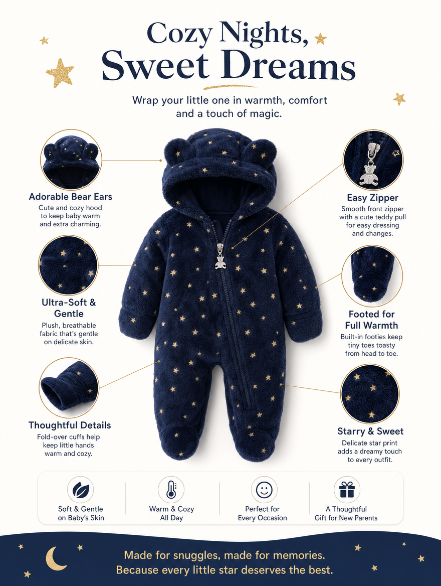 Kids' Plush Jumpsuit Sky Blue/Dark Blue/Pink