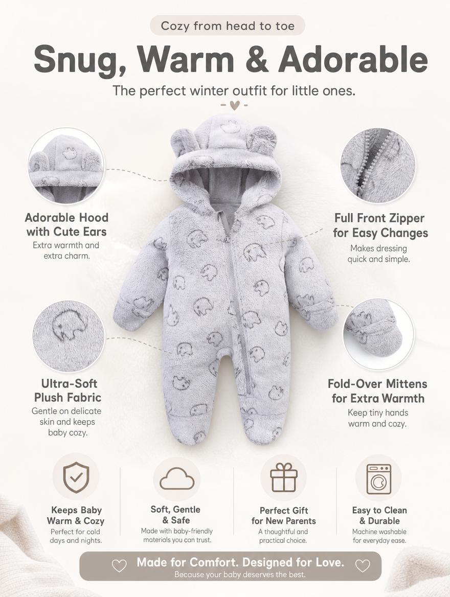 Kids' Plush Jumpsuit Sky Blue/Dark Blue/Pink