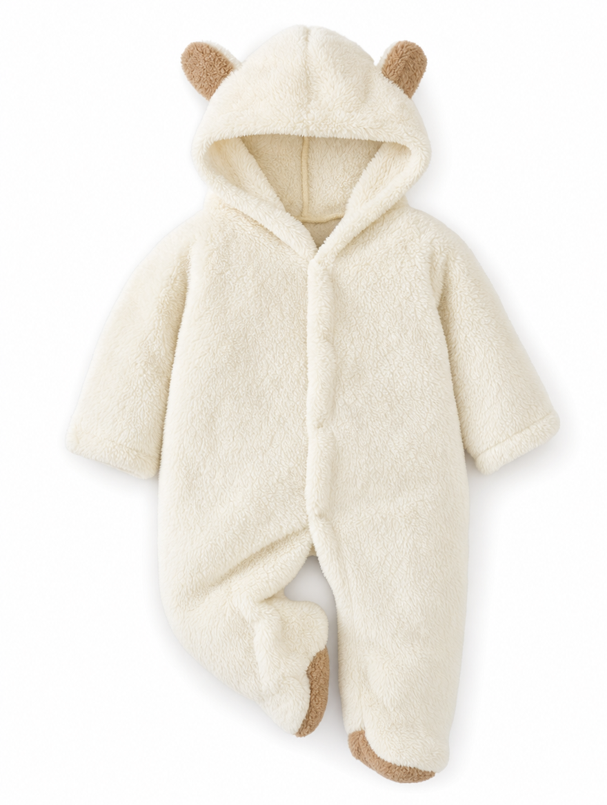 Cozy Bear Baby Romper – Soft & Warm All-in-One